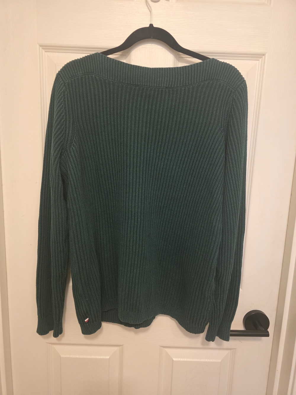 Tommy Hilfiger Dark Teal Ribbed Crewneck Sweater - Womens L